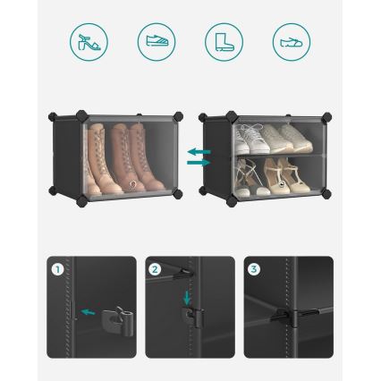 Scaffale modulare con scomparti BOXIFY, nero