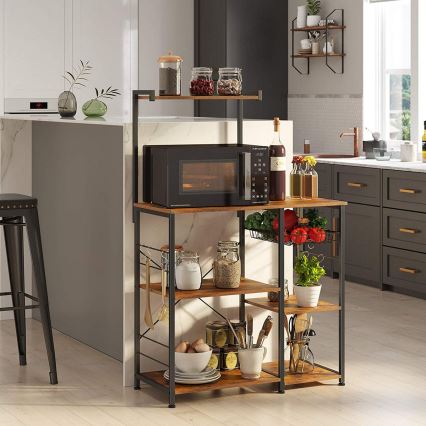 Scaffale per cucina MARGE marrone/nero
