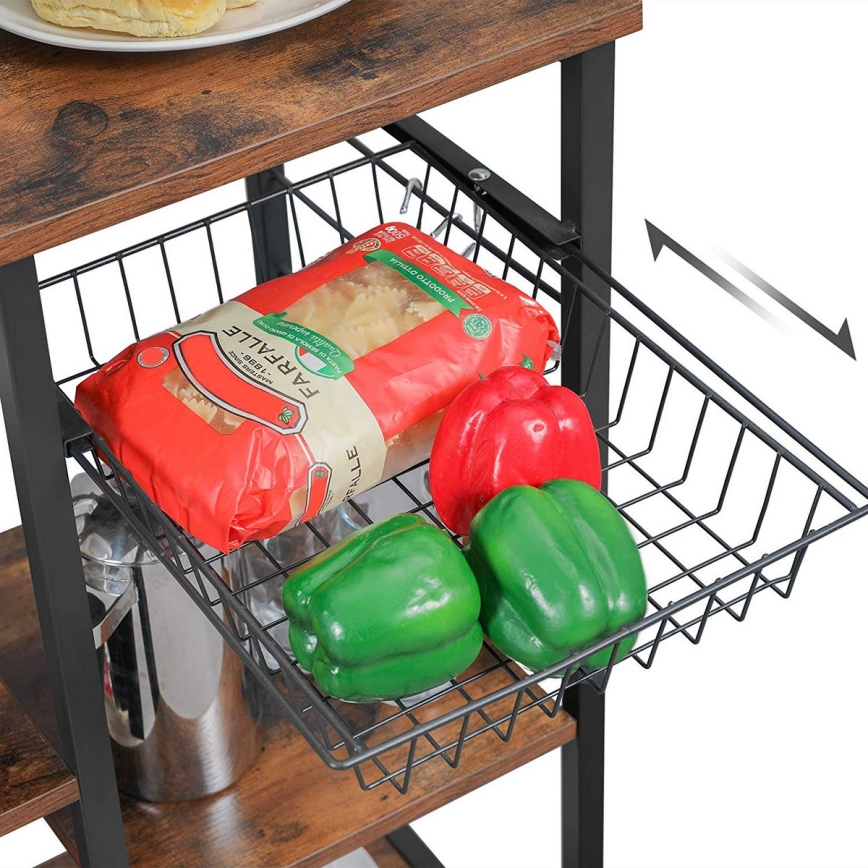 Scaffale per cucina MARGE marrone/nero