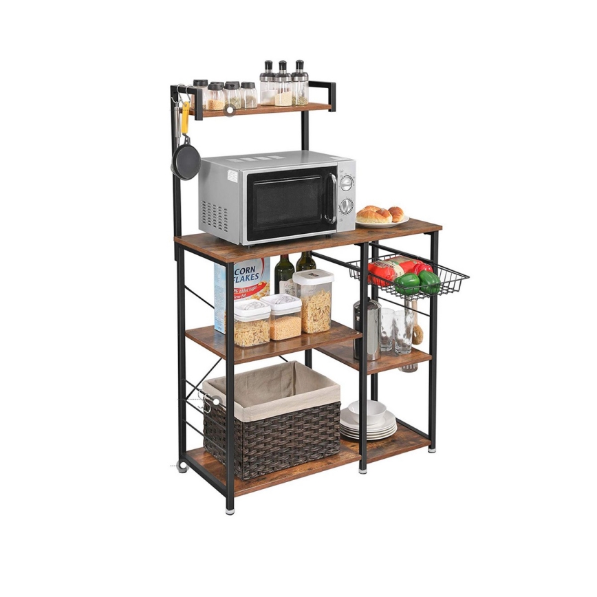 Scaffale per cucina MARGE marrone/nero