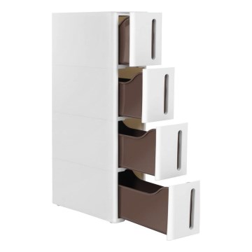 Scaffale universale a ripiani per cucina MARGE bianco/marrone