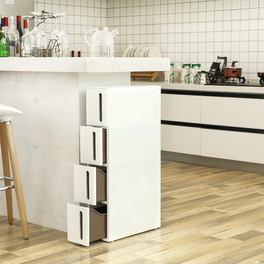 Scaffale universale a ripiani per cucina MARGE bianco/marrone