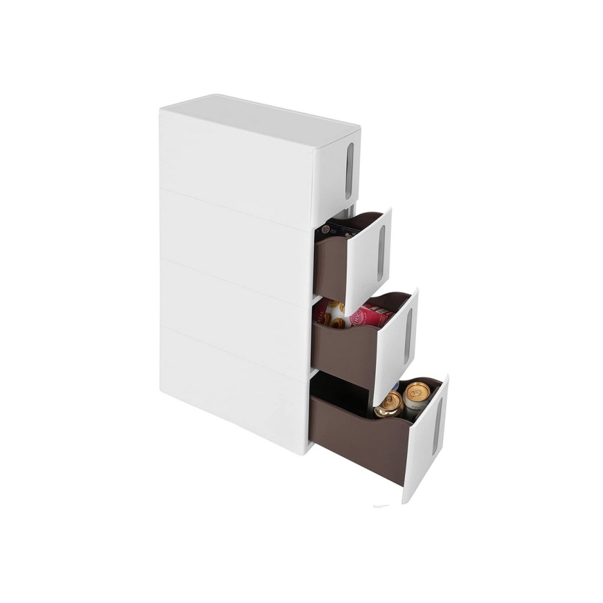 Scaffale universale a ripiani per cucina MARGE bianco/marrone