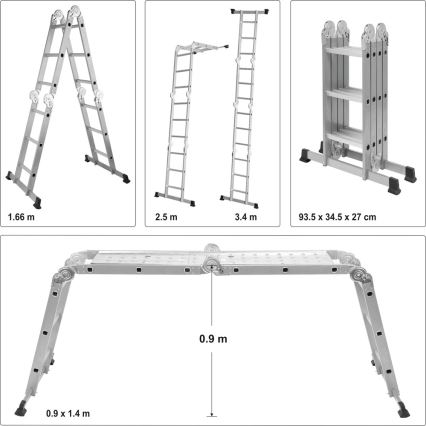 Scala multifunzionale 3,4 m