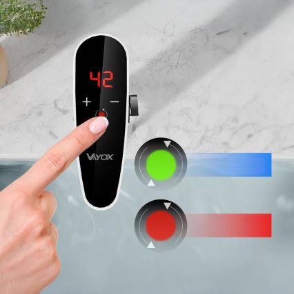 Scaldabagno a flusso continuo touch con sensore e display LED 3000W/230V IPX4 bianco
