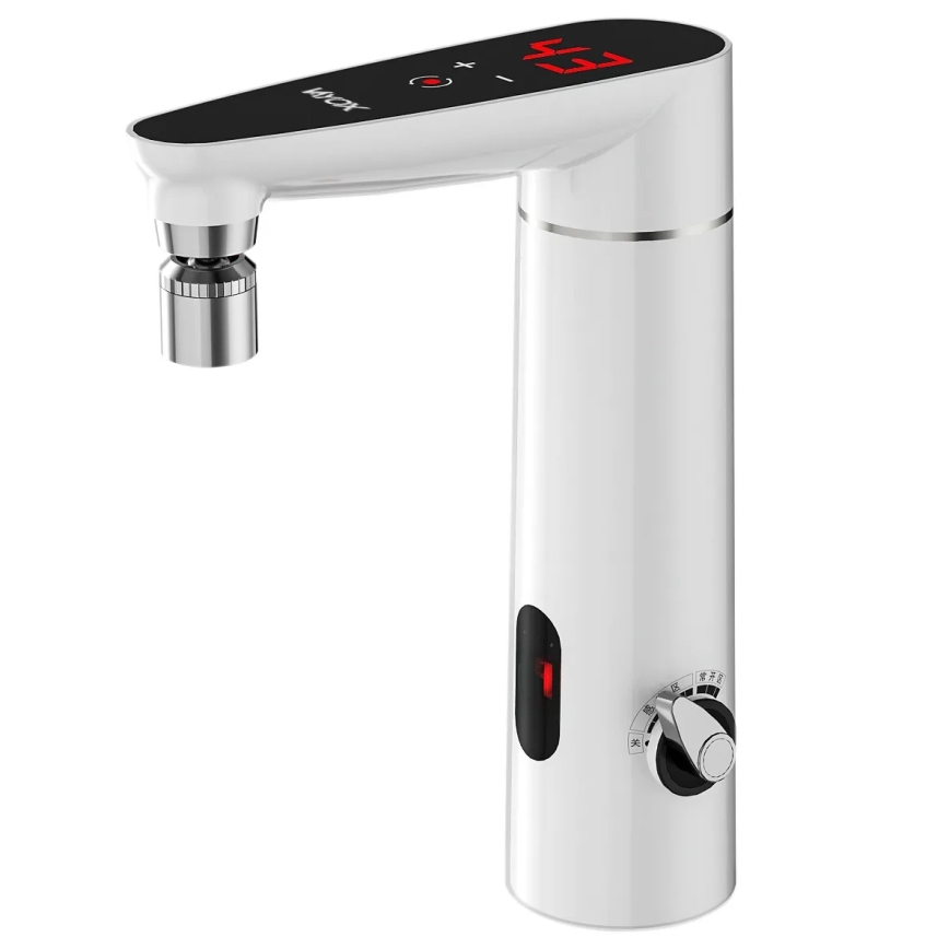 Scaldabagno a flusso continuo touch con sensore e display LED 3000W/230V IPX4 bianco