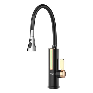 Scaldacqua istantaneo a flusso con display LED 3000W/230V IPX4 nero/oro