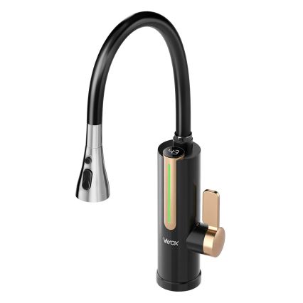 Scaldacqua istantaneo a flusso con display LED 3000W/230V IPX4 nero/oro