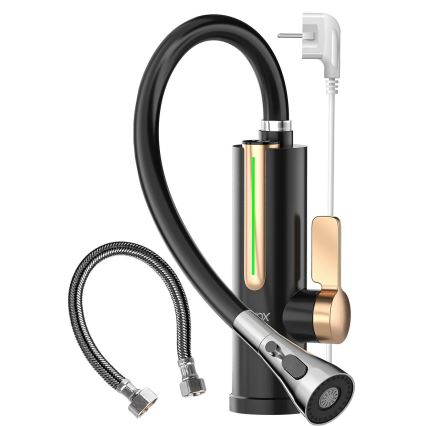 Scaldacqua istantaneo a flusso con display LED 3000W/230V IPX4 nero/oro