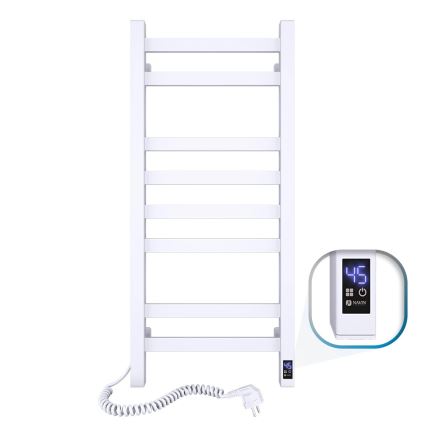Scaldasalviette a pioli per bagno AVANGARD con termostato, 251 W / 230 V, 80,6 cm, IP44, bianco, sinistro