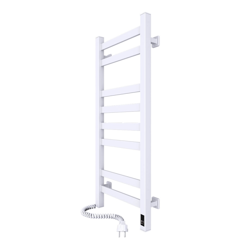 Scaldasalviette a pioli per bagno AVANGARD con termostato, 251 W / 230 V, 80,6 cm, IP44, bianco, sinistro