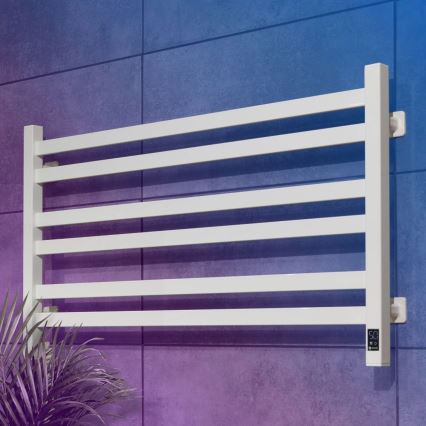Scaldasalviette a scala per bagno AVANGARD con termostato 300W/230V 50,6 cm IP44 bianco attacco sinistro squadrato