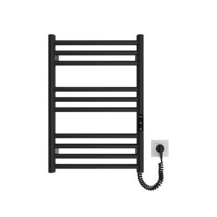 Scaldasalviette a scala da bagno HF GREENWICH 100W/230V 57x43 cm, nero, attacco destro, a tubi rotondi