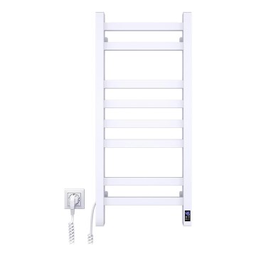 Scaldasalviette a scala per bagno AVANGARD con termostato, 251W/230V, 80,6 cm, IP44, bianco, lato sinistro, profilo quadrato