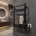 Scaldasalviette a scala per bagno CLASSIC 65W/230V 66x42 cm acciaio inossidabile/nero, attacco destro