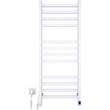 Scaldasalviette a scala per bagno con termostato AVANGARD 227 W 120 x 48 cm, bianco, attacco lato sinistro