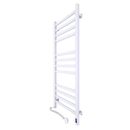 Scaldasalviette a scala per bagno con termostato AVANGARD 227 W 120 x 48 cm, bianco, attacco lato sinistro