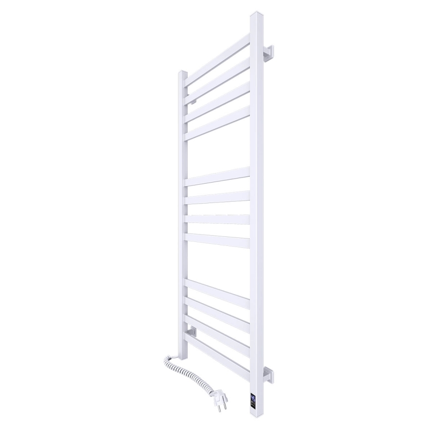 Scaldasalviette a scala per bagno con termostato AVANGARD 227 W 120 x 48 cm, bianco, attacco lato sinistro