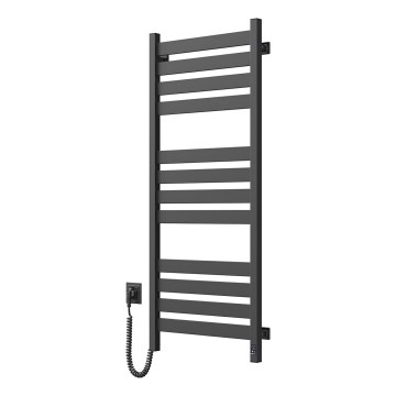 Scaldasalviette a scala per bagno con termostato LARGO 541W/230V 120,6 cm IP44 nero, lato sinistro, profilo squadrato