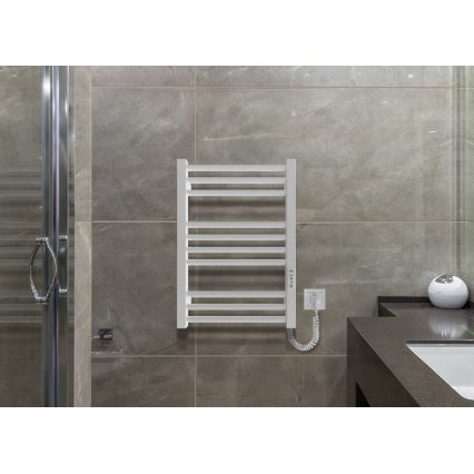 Scaldasalviette a scala per bagno HF DERBY 100W/230V 57x43 cm, bianco, lato destro