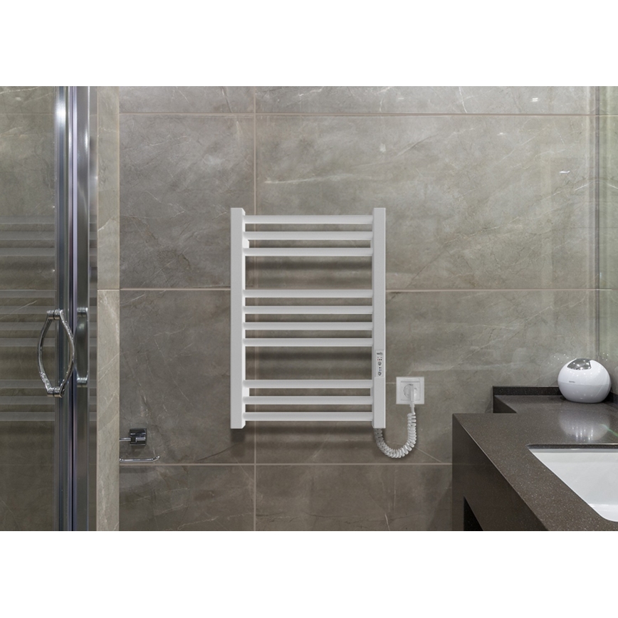 Scaldasalviette a scala per bagno HF DERBY 100W/230V 57x43 cm, bianco, lato destro
