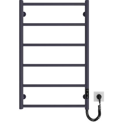Scaldasalviette a scaletta CLASSIC 110W/230V 81x52 cm inox/antracite, attacco destro