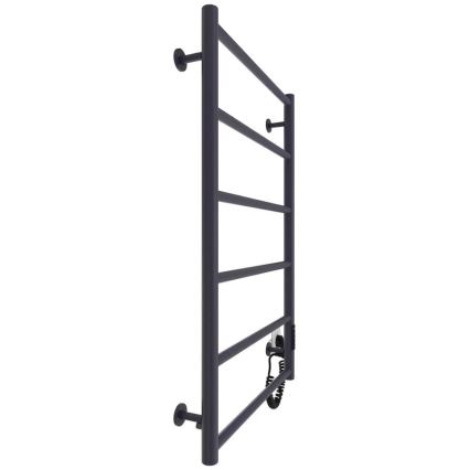 Scaldasalviette a scaletta CLASSIC 110W/230V 81x52 cm inox/antracite, attacco destro