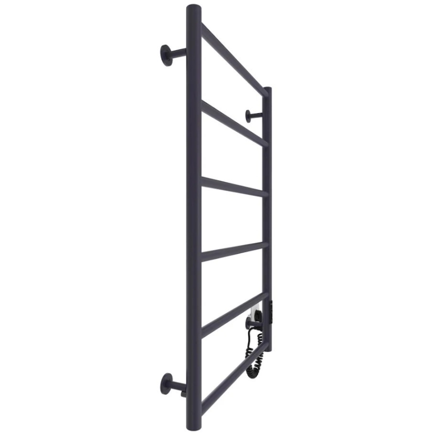 Scaldasalviette a scaletta CLASSIC 110W/230V 81x52 cm inox/antracite, attacco destro