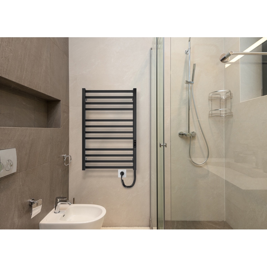 Scaldasalviette a scaletta da bagno HF LONDON 165W/230V 77x53 cm nero destro