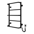 Scaldasalviette a scaletta per bagno LUX 65W/230V 66x42 cm in acciaio inox/nero, lato destro