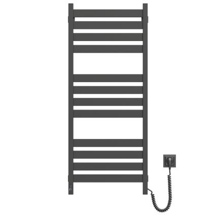 Scaldasalviette da bagno a scaletta con termostato LARGO 541W/230V 120,6 cm IP44 nero profilo quadrato destro