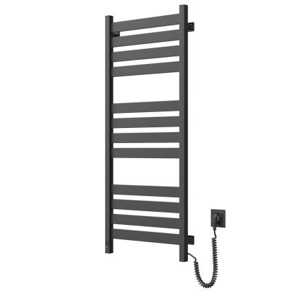 Scaldasalviette da bagno a scaletta con termostato LARGO 541W/230V 120,6 cm IP44 nero profilo quadrato destro