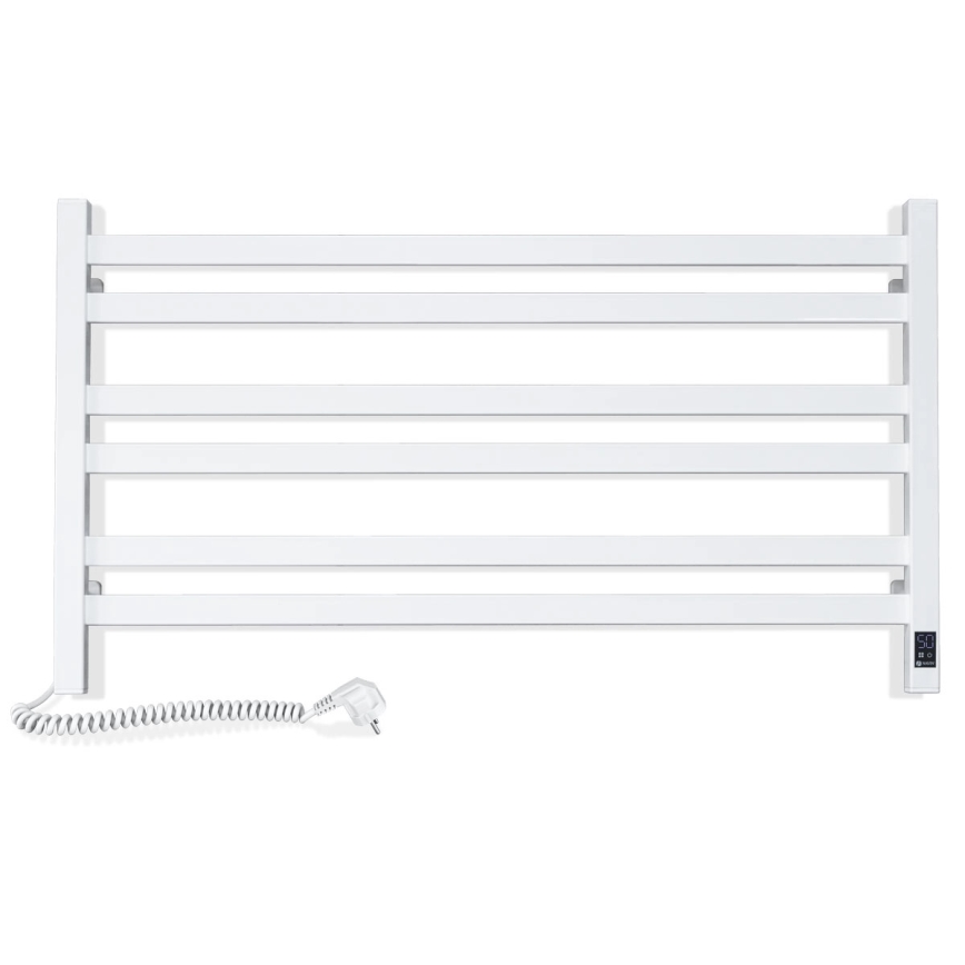 AVANGARD Scaldasalviette da bagno con termostato – 316 W / 230 V, 50,6 cm, IP44, bianco, sinistro, profilo quadrato