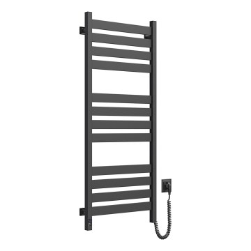Scaldasalviette da bagno a scaletta con termostato LARGO 541W/230V 120,6 cm IP44 nero profilo quadrato destro