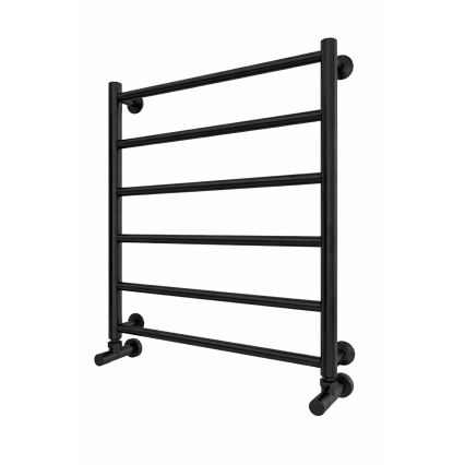 Scaldasalviette da bagno a scaletta INOX FLAT 122W/230V 57x43 cm acciaio inox/nero