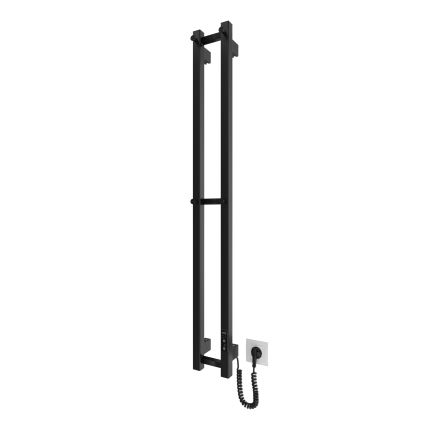 Scaldasalviette da bagno HF SLIM 80W/230V 117x14 cm nero dal profilo squadrato IP44