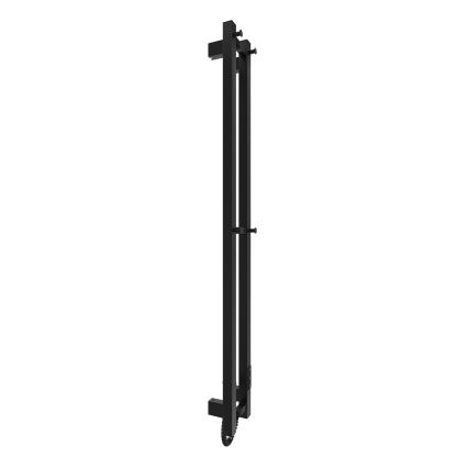 Scaldasalviette da bagno HF SLIM 80W/230V 117x14 cm nero dal profilo squadrato IP44