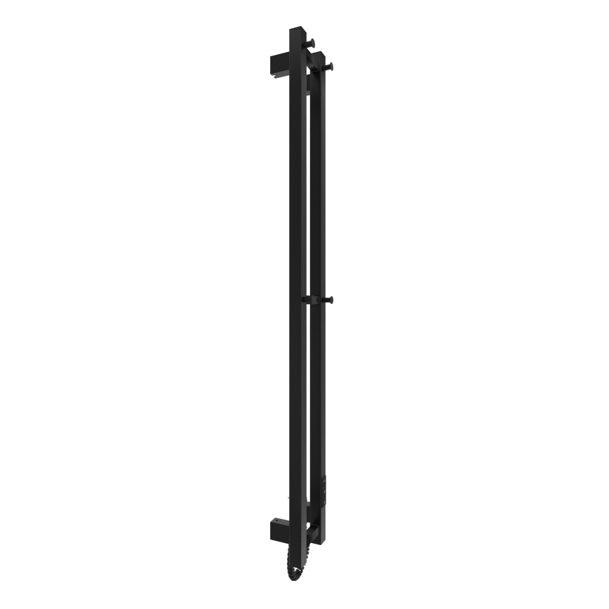 Scaldasalviette da bagno HF SLIM 80W/230V 117x14 cm nero dal profilo squadrato IP44