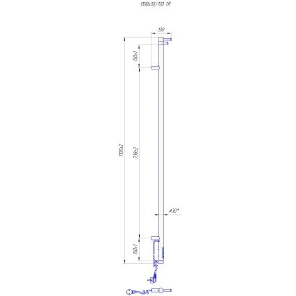 Scaldasalviette da bagno RAY 25W/230V 110x30 cm IP44 acciaio inox/bianco