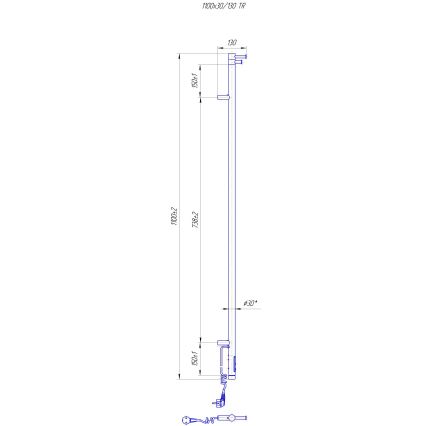 Scaldasalviette da bagno RAY 25W/230V 110x30 cm IP44 in acciaio inossidabile/antracite