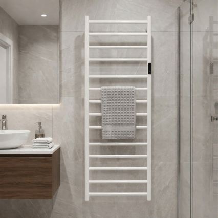 Scaldasalviette elettrico 45x132 cm 180W acciaio inox/bianco