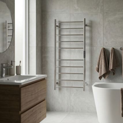 Scaldasalviette elettrico 45x96 cm, 130 W, in acciaio inox