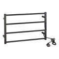 Scaldasalviette elettrico 56x37 63W acciaio inox/nero