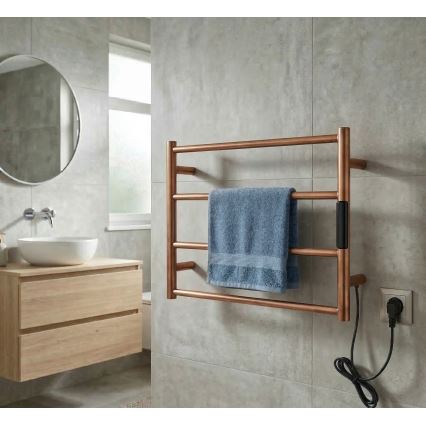 Scaldasalviette elettrico 56x37 63W acciaio inox/ramato