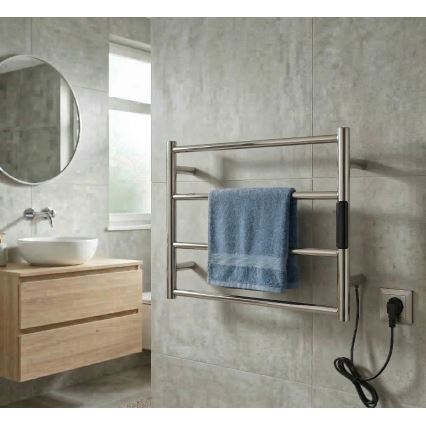 Scaldasalviette elettrico 56x37 cm 63W in acciaio inox