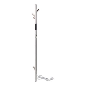 Scaldasalviette elettrico a barra 118 cm, 30 W, in acciaio inox