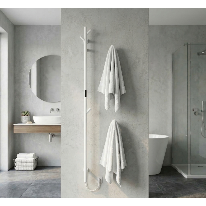 Scaldasalviette elettrico a barra 172 cm 46 W bianco