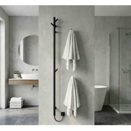 Scaldasalviette elettrico a barra 172 cm 46W nero