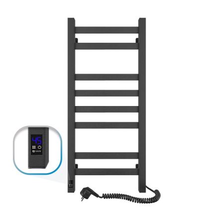 Scaldasalviette elettrico con termostato AVANGARD 105W 80x36 cm nero destro