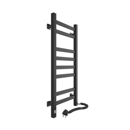 Scaldasalviette elettrico con termostato AVANGARD 105W 80x36 cm nero destro